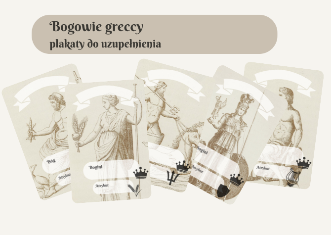 Bogowie greccy - plakaty do uzupełnienia
