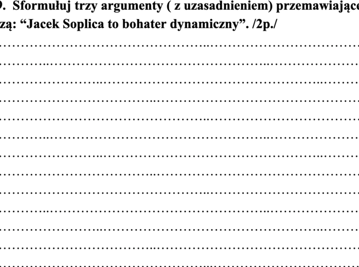 SPRAWDZIAN "PAN TADEUSZ", KL. 7-8, NOWA PP!
