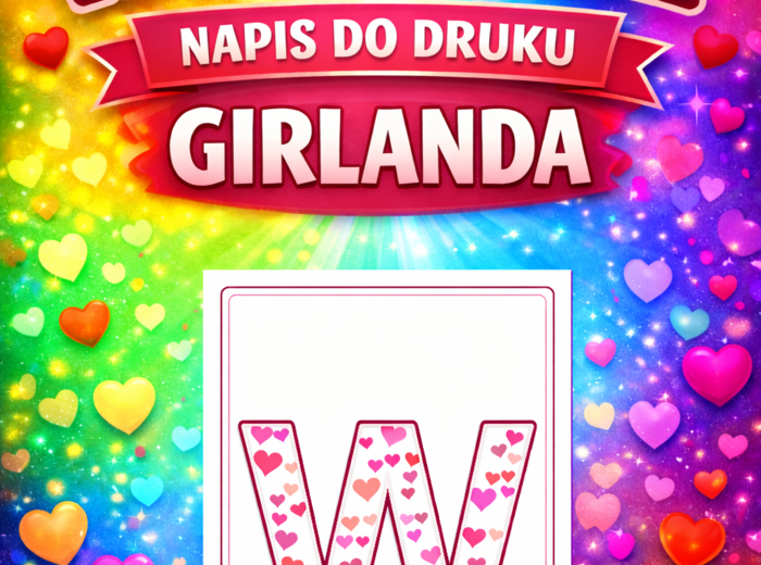 Girlanda WALENTYNKI – napis do druku (PDF, 10 liter)