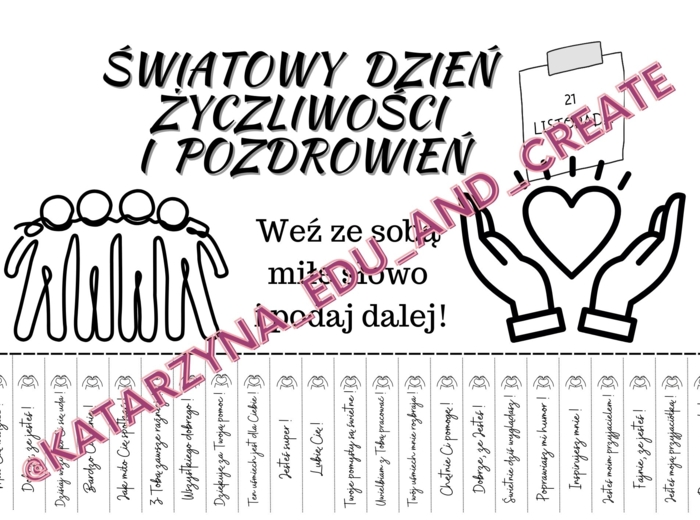 Dzień życzliwości - karteczki z miłymi słowami