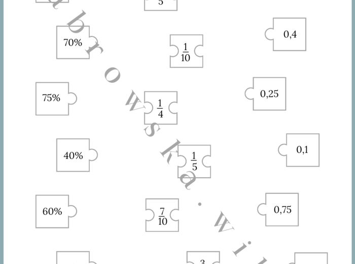 Procenty i ułamki - puzzle