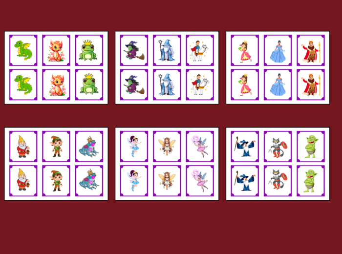 DZIEŃ POSTACI Z BAJEK – biblioteka – świetlica – przedszkole - MEMORY - 36 szt.