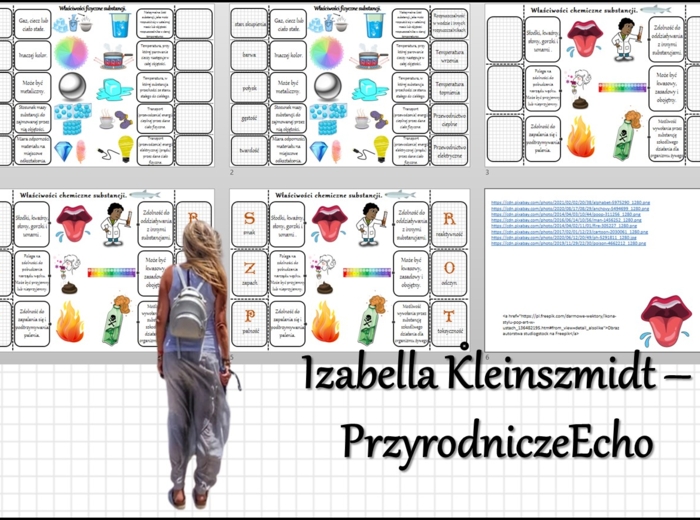 Notatka okienkowa/stacja zadaniowe/notatka/notatka graficzna/karta pracy/sketchnotka „Substancje i ich właściwości”, „Właściwości fizyczne i chemiczne substancji” w pdf. Chemia 7, dział „Substancje”. Materiał wykonany na podstawie podręcznika z wydawnict