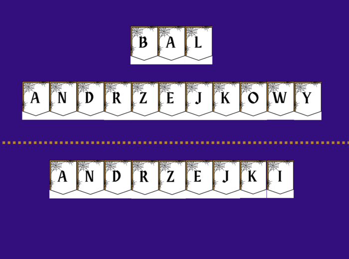 ANDRZEJKI – biblioteka – świetlica – przedszkole – GIRLANDA – gazetka – wersja 2