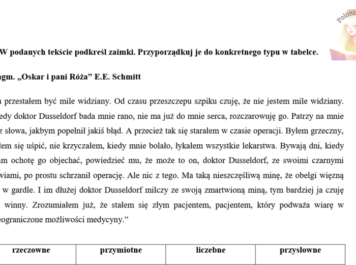 Zaimki - ćwiczenia powtórkowe