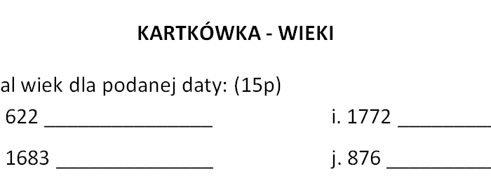 Kartkówka - czas w historii