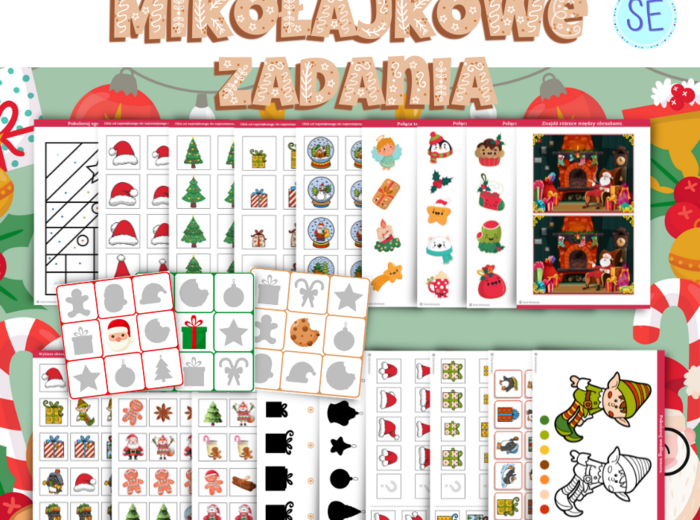 Boże Narodzenie. Mikołajkowe zadania. Ćwiczenia lewopółkulowe
