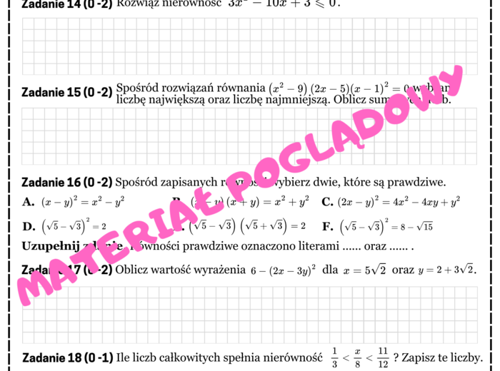 PAKIET - CAŁOŚĆ. Mini matura. Matematyka - zbiór zadań maturalnych