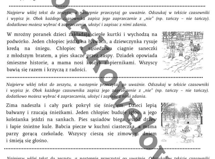 Czasownik w roli głównej- ćwiczenia sprawdzające zrozumienie