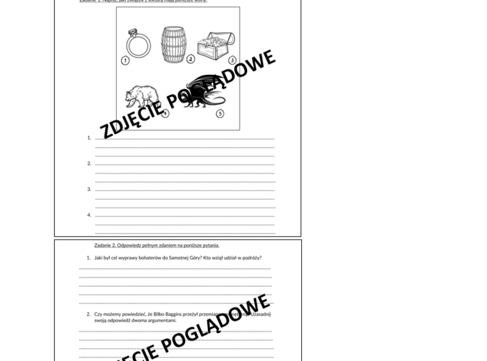 Sprawdzian otwarty z lektury "Hobbit, czyli tam i z powrotem"