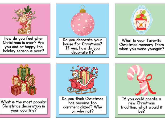 CHRISTMAS CARDS – SPEAKING GAME Rozmowy o Świętach po angielsku!