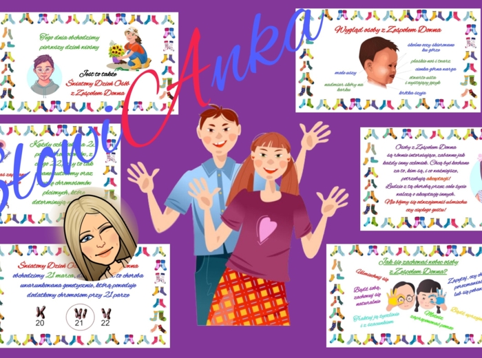 Dzień Kolorowej Skarpetki (Światowy Dzień Zespołu Downa) - ZESTAW: napis + gazetka + gra skojarzeniowa "Porzekadła"