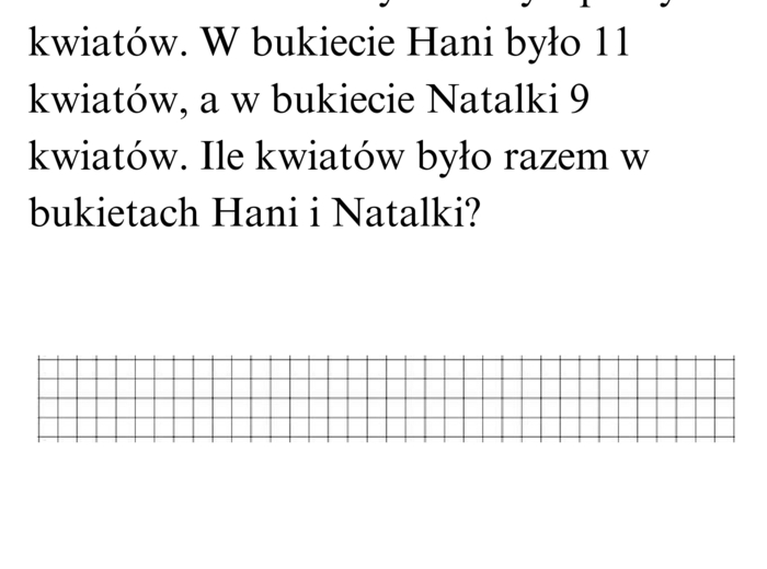 Dodawanie w zakresie 20. Zadania tekstowe.