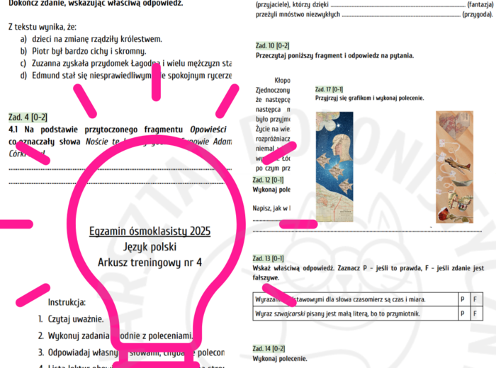 Egzamin ósmoklasisty 2025: język polski – przykładowy arkusz nr 4