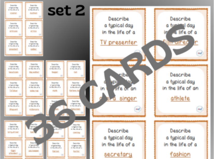 A DAY IN THE LIFE OF… CARDS SET 2