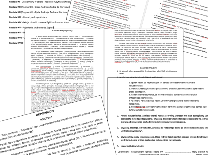 Syzyfowe prace - fragmenty, zadania, odpowiedzi