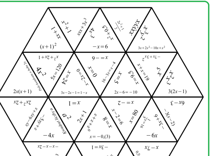 Układanka TRIMINO - wyrażenia algebraiczne