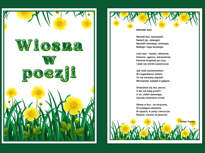 WIOSNA W POEZJI – biblioteka – świetlica – WIERSZE – GAZETKA – wersja 1