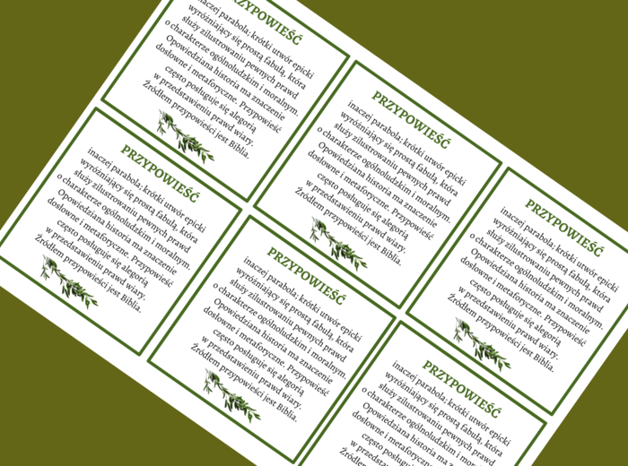 PRZYPOWIEŚĆ - epika – cechy – wklejka