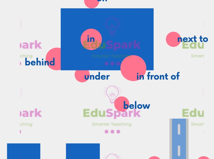 Prepositions of place - plakat do klasy, wklejki do zeszytu