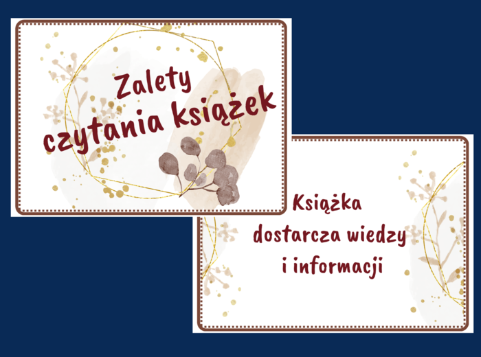 ZALETY CZYTANIA KSIĄŻEK – gazetka – biblioteka – język polski – 14 stron – wersja 3