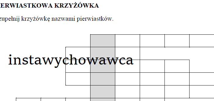 Pierwiastkowa krzyżówka