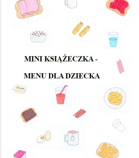 MINI KSIĄŻECZKA - MENU Z JEDZIENIEM DLA DZIECKA - książeczka + kolorowanka