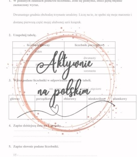 Kartkówka - liczebniki