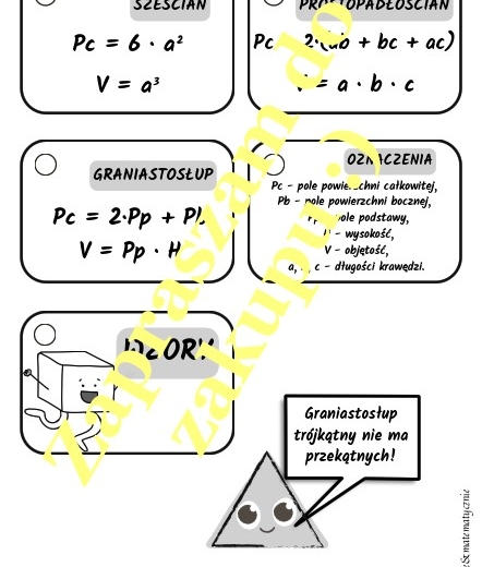 Lapbook Graniastosłupy - propozycja materiałów.