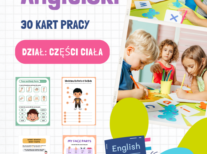 Angielski – części ciała 👧👦 📘 30 kart pracy