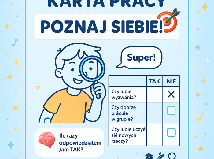 Karty pracy – Test „Poznaj siebie!”