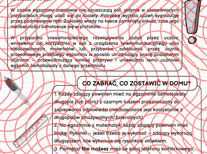 Przygotowanie do Egzaminu Ósmoklasisty - strategie, porady i techniki. Gazetka.