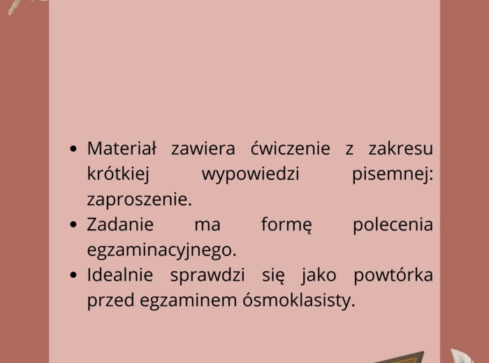 Zaproszenie - ćwiczenie egzaminacyjne