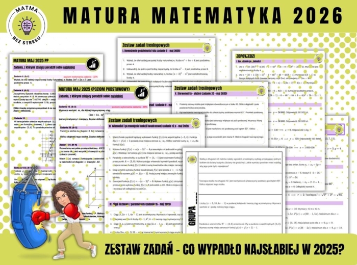 Matura matematyka 2026 - zestaw treningowy z zadaniami, które wypadły najsłabiej na maturze 2025