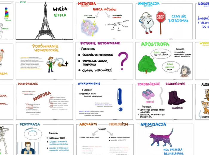 Środki stylistyczne - karty do powtórki