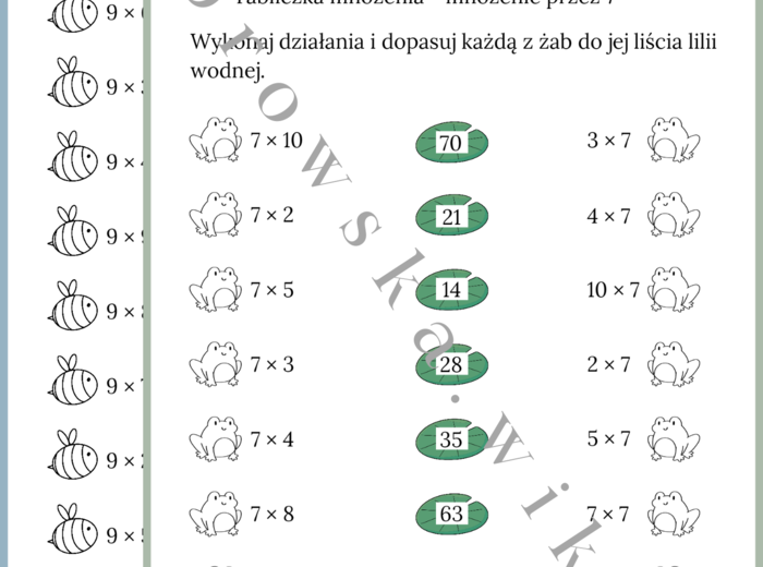 Zestaw tabliczka mnożenia - zwierzaki