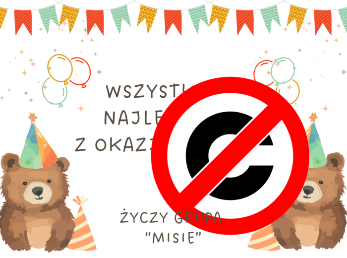 Dyplom urodzinowy - Miś