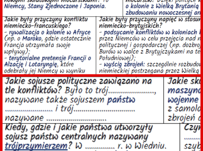 Świat w przededniu I wojny światowej. Pośrednie przyczyny konfliktu