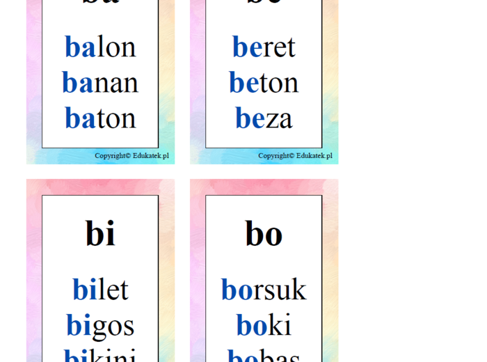 Tropiciele sylab - nauka czytania