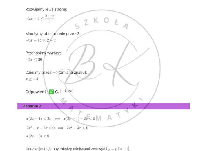 Matematyka bez tajemnic - powtórka do matury na poziomie podstawowym