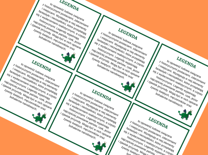LEGENDA – epika – cechy – wklejka