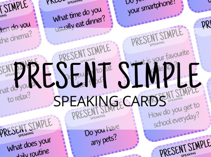 Present Simple - 80 speaking cards - questions - karty do speakingu - angielski - mówienie - egzamin ósmoklasisty - matura ustna