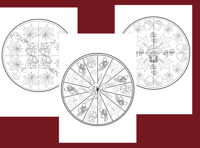 Jesienna MANDALA - jesień - kolorowanka - biblioteka