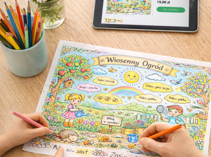 Kolorowanka "Wiosenny ogród"