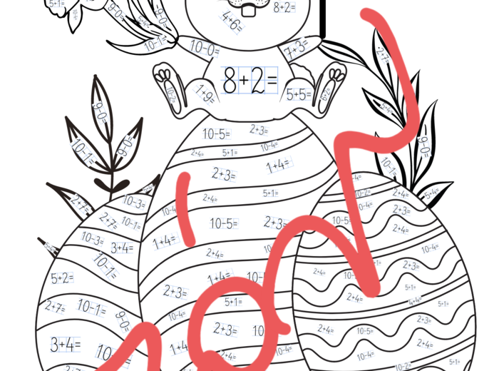 Wielkanocny plakat- dodawanie w zakresie 10