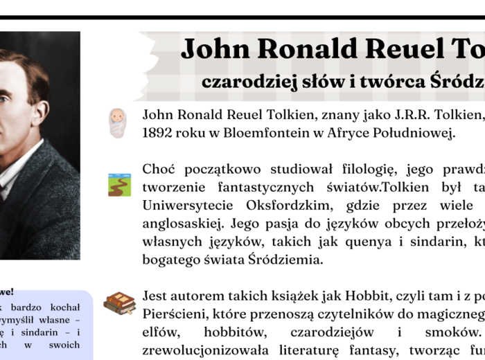 J.R.R. Tolkien - atrakcyjna notatka biograficzna