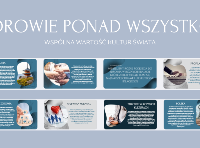 Edukacja Zdrowotna- PREZENTACJA- ZDROWIE PONAD WSZYSTKO- WSPÓLNA WARTOŚĆ KULTUR ŚWIATA – kl 8- 16 SLAJDÓW PDF
