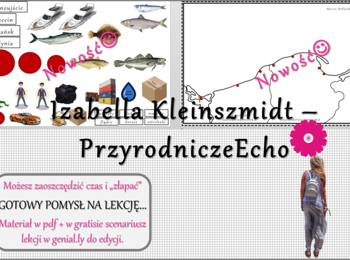 Pomysł na lekcję/karta pracy/stacje zadaniowe/notatki/ materiał do lekcji do tematu „Gospodarka morska” w pdf. W gratisie niekomercyjny scenariusz lekcji/pomysł na lekcję w programie genial.ly do edycji. Geografia 7. Dział „Rolnictwo i przemysł Polski”.
