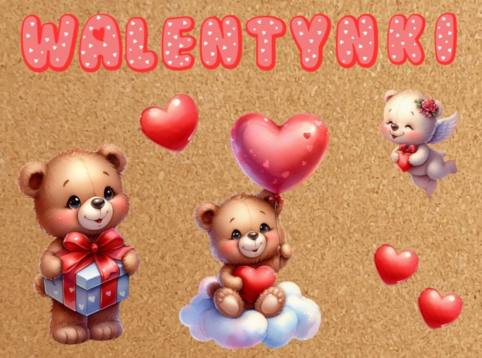 Walentynki - dekoracja na gazetkę, karty pracy, medale i dyplomy