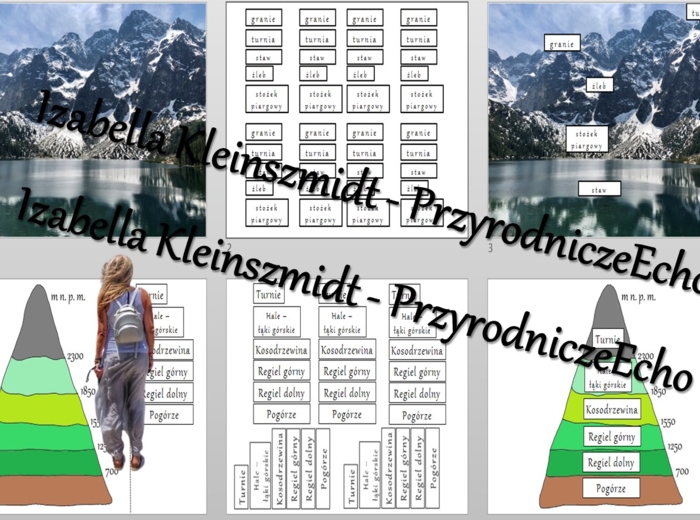 Materiał do zalaminowania/praca w grupach/puzzle/układanka. „Krajobraz wysokogórski Tatr” w pdf. Geografia 5, dział „Krajobrazy Polski”.